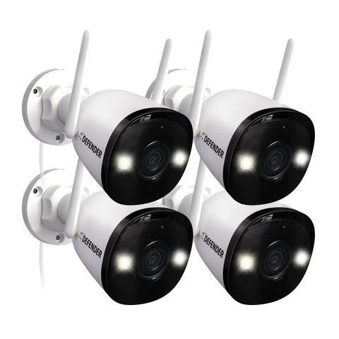 AI POWERED 4K Guard Pro Wi-Fi 6 Plug-in Security Camera, 4 Pack