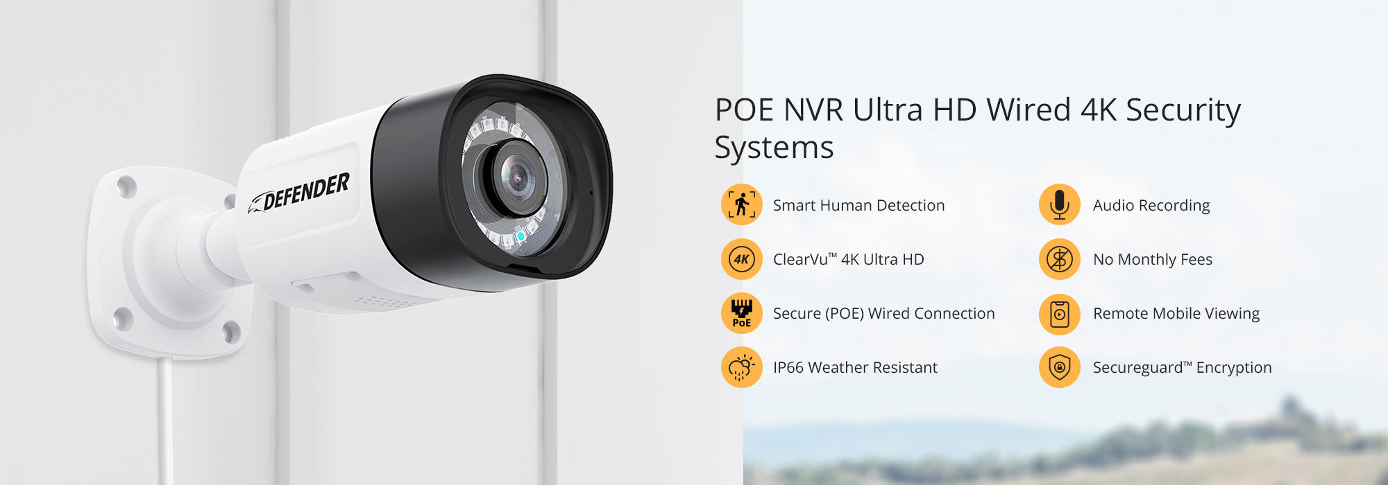 POE NVR Ultra HD Wired 4K Security Systems