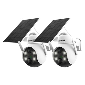 Solar Powered 4K AI EverWatch PTZ Wireless Camera with 3W Solar Panel, 2 pc