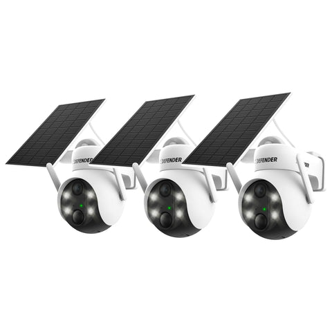 Solar Powered 4K AI EverWatch PTZ Wireless Camera with 3W Solar Panel, 3 pc