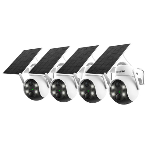 Solar Powered 4K AI EverWatch PTZ Wireless Camera with 3W Solar Panel, 4 pc