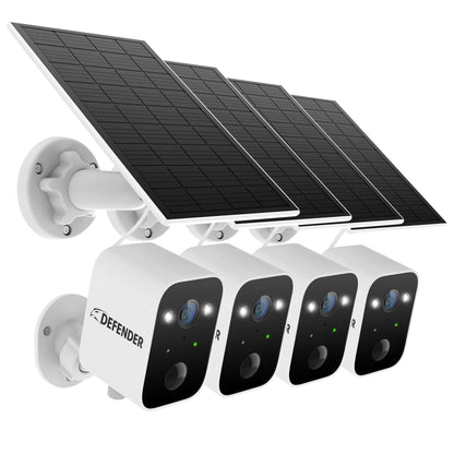 Solar Powered 4K AI EverWatch Wireless Security Camera, 3W Solar Panel, 4 pc