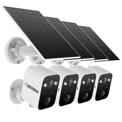 Solar Powered 4K AI EverWatch Wireless Security Camera, 3W Solar Panel, 4 pc