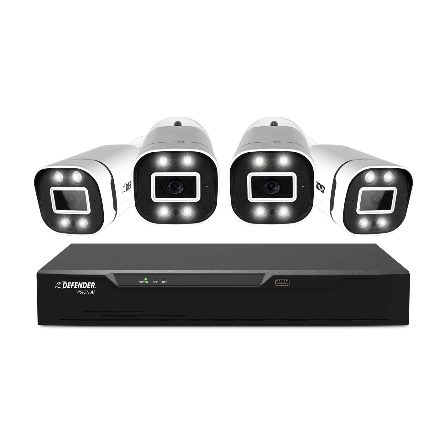 4K Vision AI Smart Artificial Intelligence DVR Security System With 4 Wired Deterrence Cameras