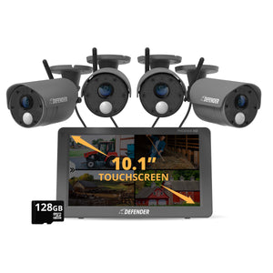 EXCLUSIVE BUNDLE: PHOENIXHD Non-WiFi. Security System with 10.1” HD Monitor & 4 Cameras