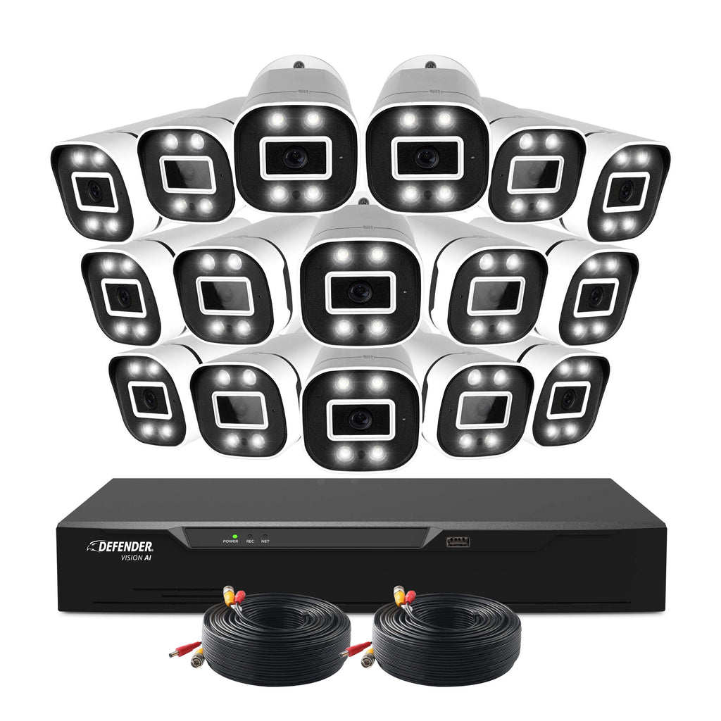 EXCLUSIVE BUNDLE: 4K Vision AI Ultra HD DVR Security System with 16 Wired Deterrence Cameras