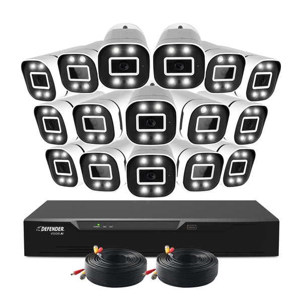 EXCLUSIVE BUNDLE: 4K Vision AI Ultra HD Wired DVR System with 16 Cameras
