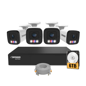 EXCLUSIVE BUNDLE: AI POWERED Sentinel 4K PoE NVR Wired Security System, 4 Metal Cameras, 6TB HDD