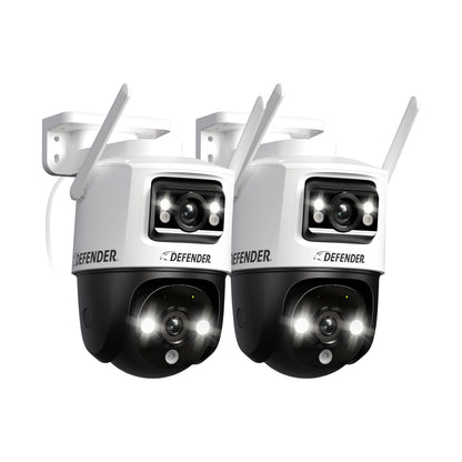 AI POWERED Guard Pro 3K PLUS Dual Lens PTZ Wi-Fi 6 Plug-in Security Camera, 2 Pack
