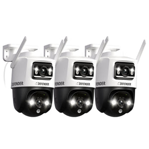 AI POWERED Guard Pro 3K PLUS Dual Lens PTZ Wi-Fi 6 Plug-in Security Camera, 3 Pack