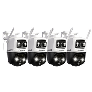 AI POWERED Guard Pro 3K PLUS Dual Lens PTZ Wi-Fi 6 Plug-in Security Camera, 4 Pack