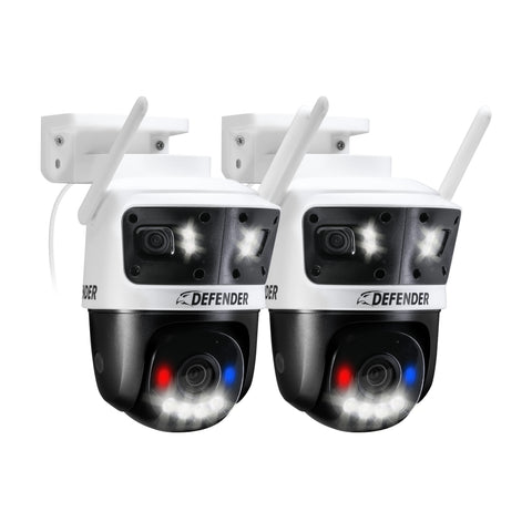 AI POWERED 3K+ Guard WIFI Tri-Lens PTZ Security Camera, 2 pc