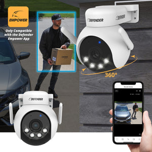 AI POWERED 4K Everwatch PTZ 360° Wi-Fi Plug-in Power Security Camera with 64GB SD Card