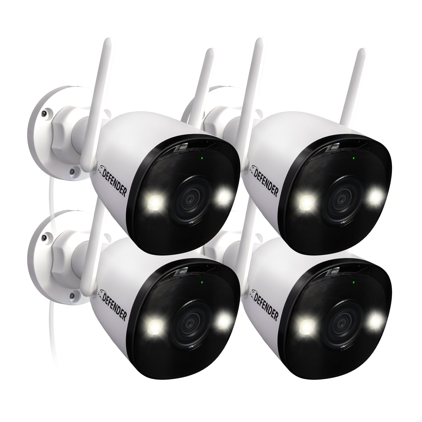 AI POWERED 4K Guard Pro Wi-Fi 6 Plug-in Security Camera, 4 Pack