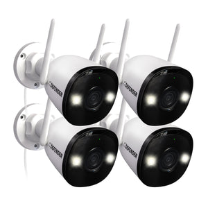AI POWERED 4K Guard Pro Wi-Fi 6 Plug-in Security Camera, 4 Pack