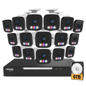 AI POWERED Sentinel 4K Ultra HD Wired 16 Channel PoE NVR  Security System, 16 Metal Cameras, 6TB HDD