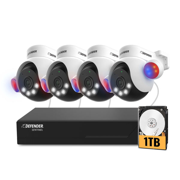 Sentinel PTZ 4K 8 Channel 8MP NVR Security System with 4 PTZ Cameras (1TB HDD) (Certified Open Box)