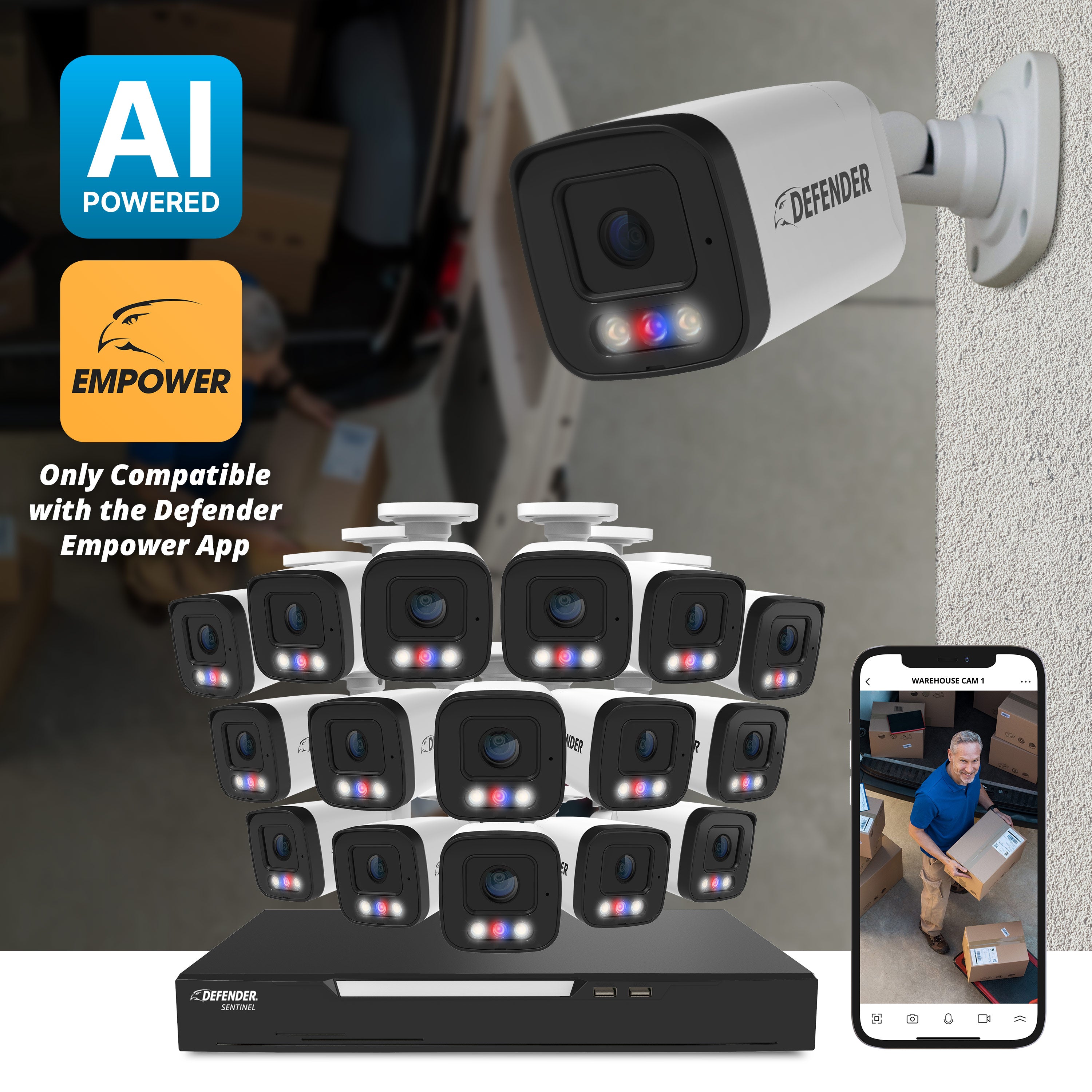 AI POWERED Sentinel 4K Ultra HD Wired 16 Channel PoE NVR Security Syst