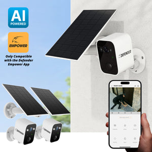 Solar Powered 4K AI EverWatch Wireless Security Camera, 3W Solar Panel, 2 pc