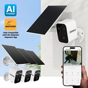 Solar Powered 4K AI EverWatch Wireless Security Camera, 3W Solar Panel, 3 pc
