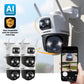 AI POWERED Guard Pro 3K PLUS Dual Lens PTZ Wi-Fi 6 Plug-in Security Camera with 64GB SD Card, 4 Pack