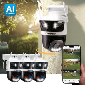 AI POWERED 3K+ Guard WIFI Tri-Lens PTZ Security Camera, 3 pc