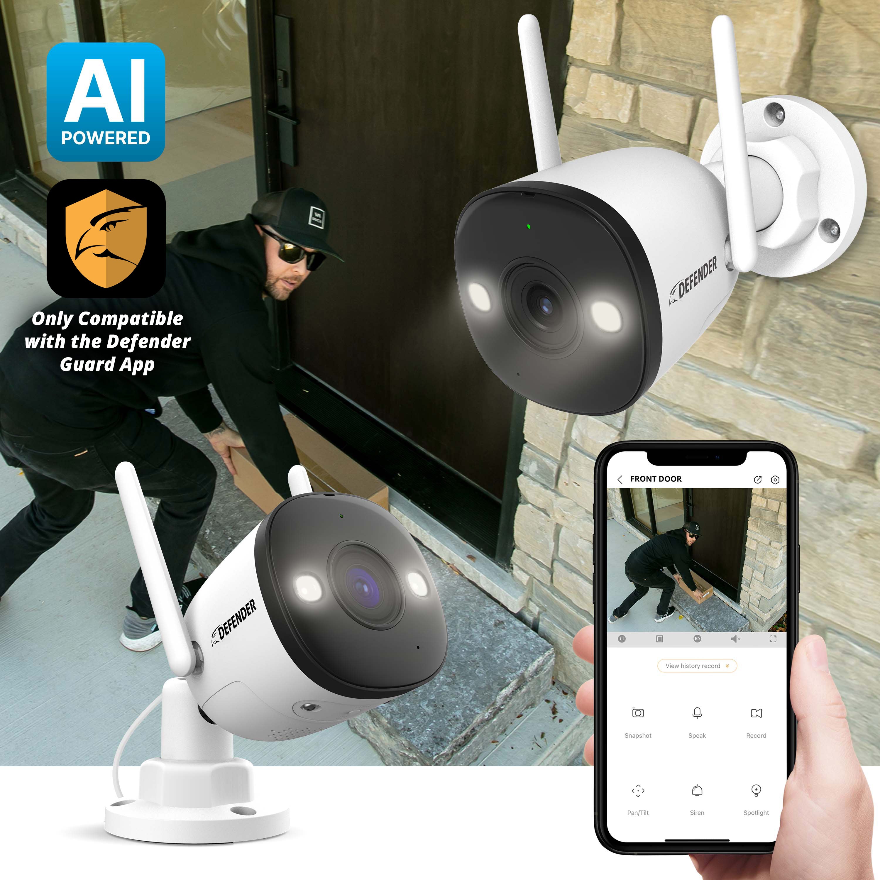 Illustration of Wireless Security Cameras With AI For Renters