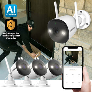 AI POWERED 4K Guard Pro Wi-Fi 6 Plug-in Security Camera with 64GB SD Card, 3 Pack
