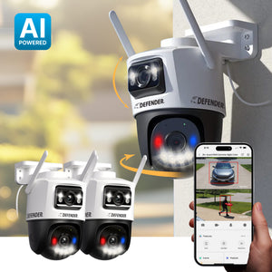 AI POWERED 2K Guard MAX Extreme Night Color Dual Lens PTZ Camera, 2pc