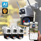 AI POWERED 2K Guard MAX Extreme Night Color Dual Lens PTZ Camera, 3pc