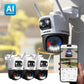 AI POWERED 2K Guard MAX Extreme Night Color Dual Lens PTZ Camera, 3pc