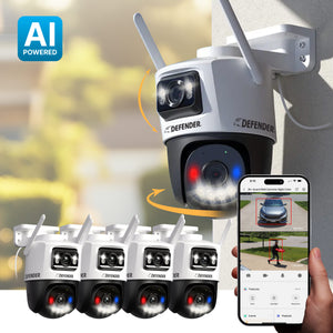 AI POWERED 2K Guard MAX Extreme Night Color Dual Lens PTZ Camera, 4pc