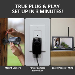 PhoenixHD Non-WiFi Plug-In Power Security System with 2 Cameras & 128GB SD Card