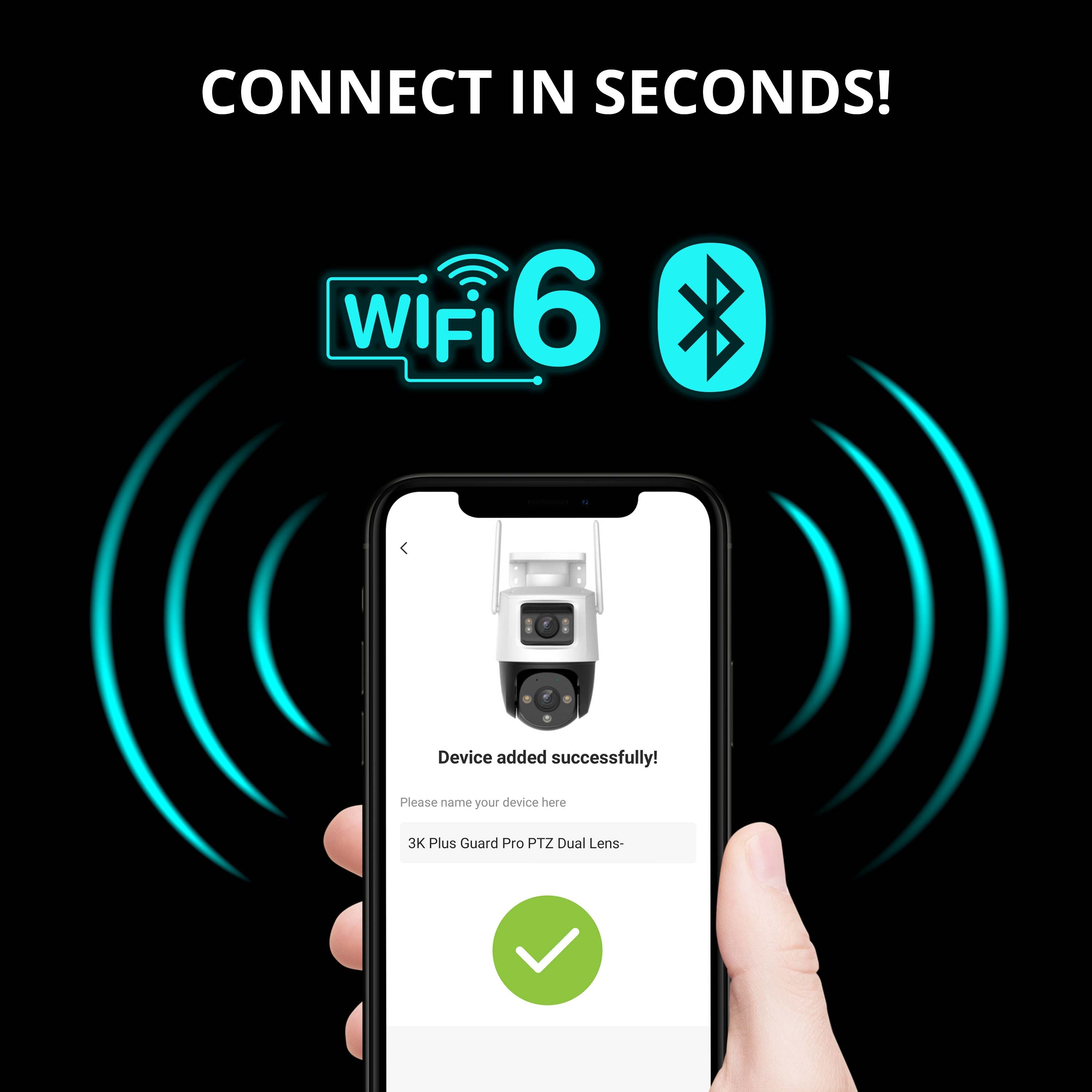 AI POWERED Guard Pro 3K PLUS Dual Lens PTZ Wi-Fi 6 Plug-in Security Ca