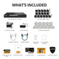 AI POWERED Sentinel 4K Wired 16 Channel PoE NVR  Security System, 16 Metal Cameras, 12TB HDD