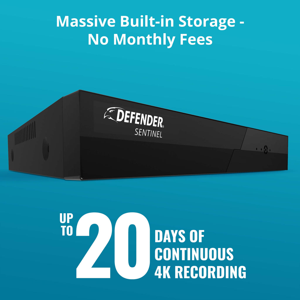 EXCLUSIVE BUNDLE: Sentinel 4K Ultra HD Wired 8 Channel POE NVR Security System with 4 Cameras