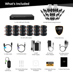 EXCLUSIVE BUNDLE: 4K Vision AI Ultra HD Wired DVR System with 16 Cameras