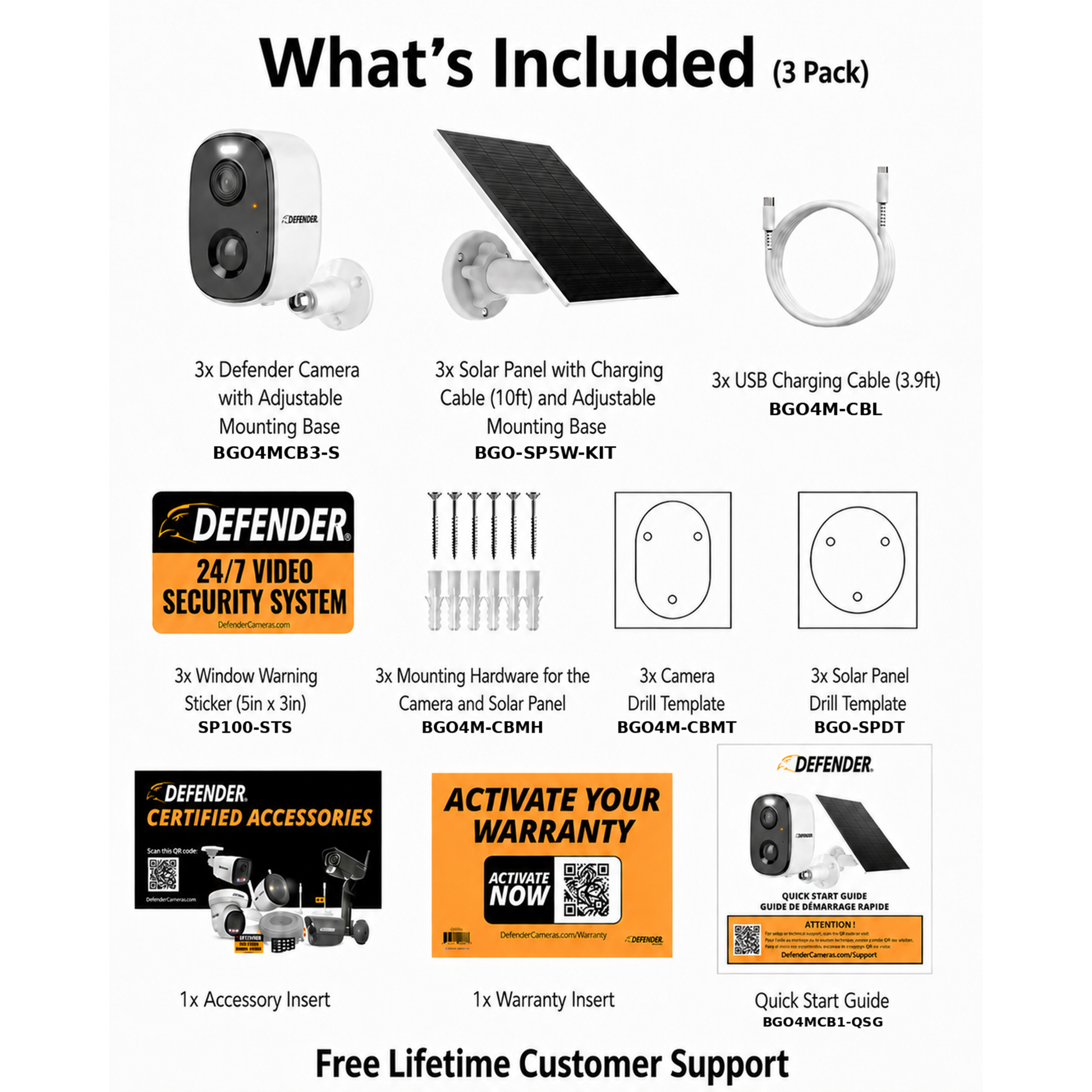 Defender AI GO 24/7 Recording 2.5K Wireless Camera with Solar Panel, 3 Pack - Image 9