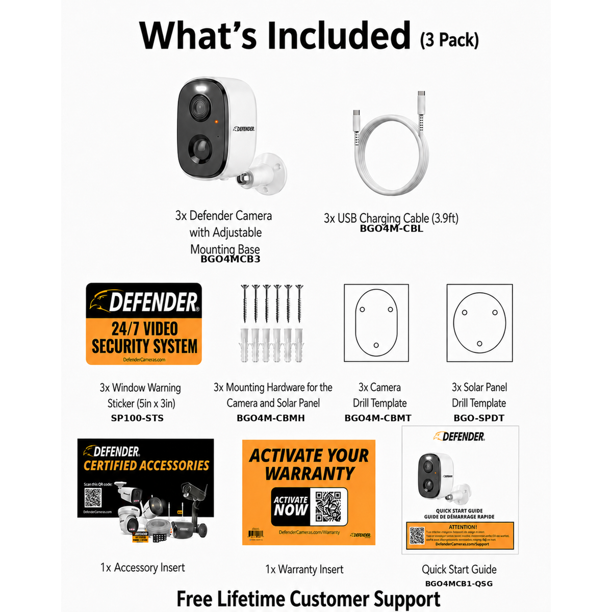Defender AI GO 24/7 Recording 2.5K Wireless Camera, 3 Pack - Image 9