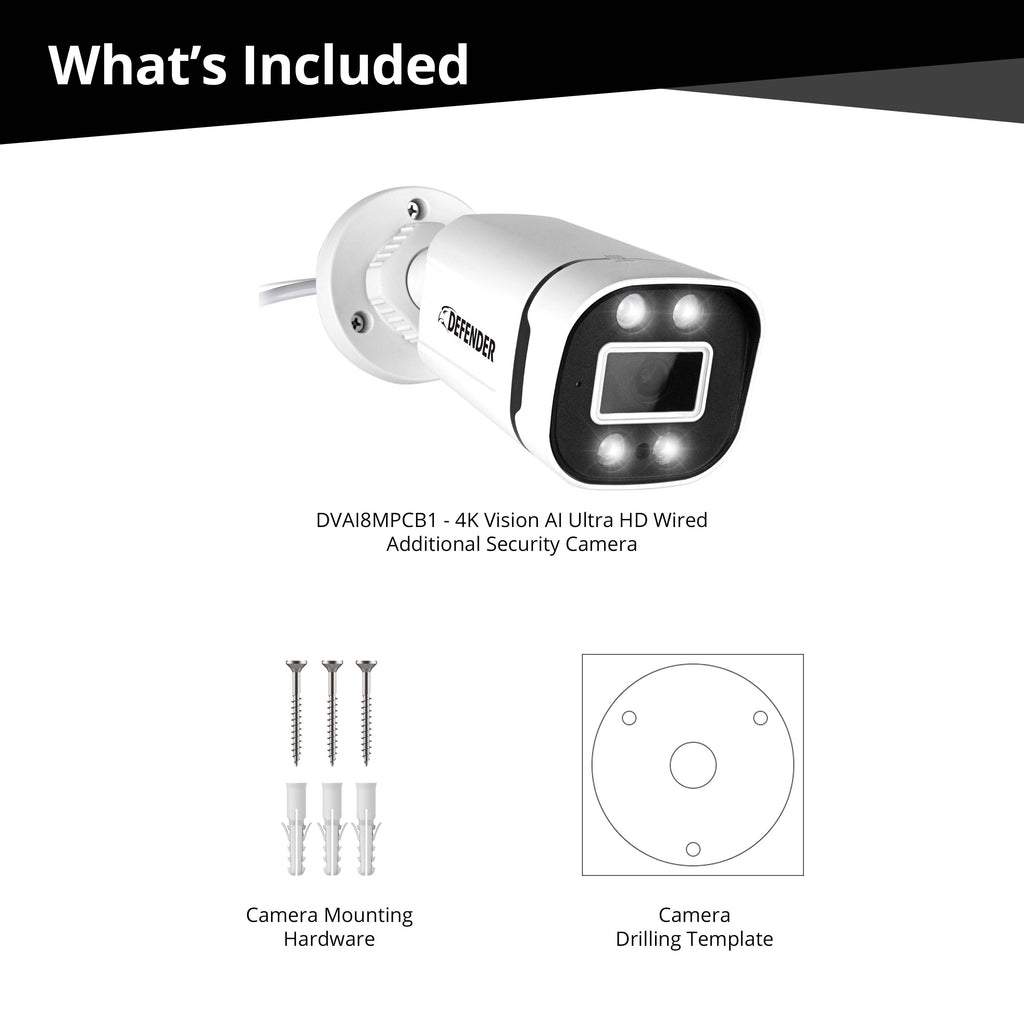 4K Vision AI Ultra HD Wired Additional Security Camera