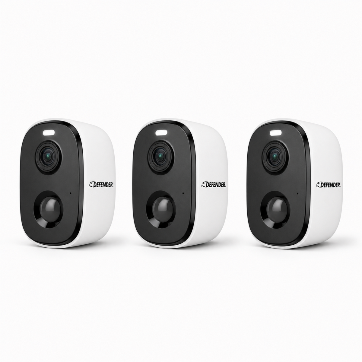 Defender AI GO 24/7 Recording 2.5K Wireless Camera, 3 Pack