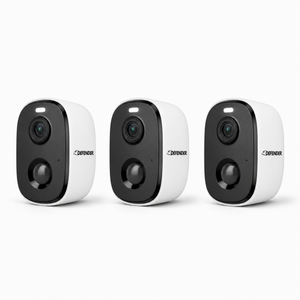 Defender AI GO 24/7 Recording 2.5K Wireless Camera, 3 Pack