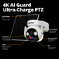 Solar Powered 4K AI Guard Ultra-Charge PTZ Wireless Security Camera with AOV