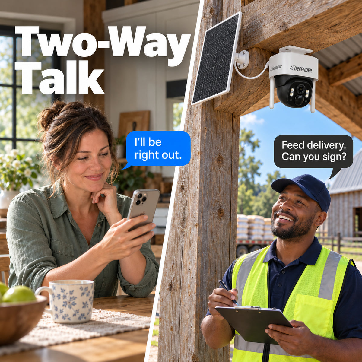 Defender Frontier B4M4G2PTZ-B 2-camera pack - Gallery Image 12 - Two-Way Talk - CAN ENG