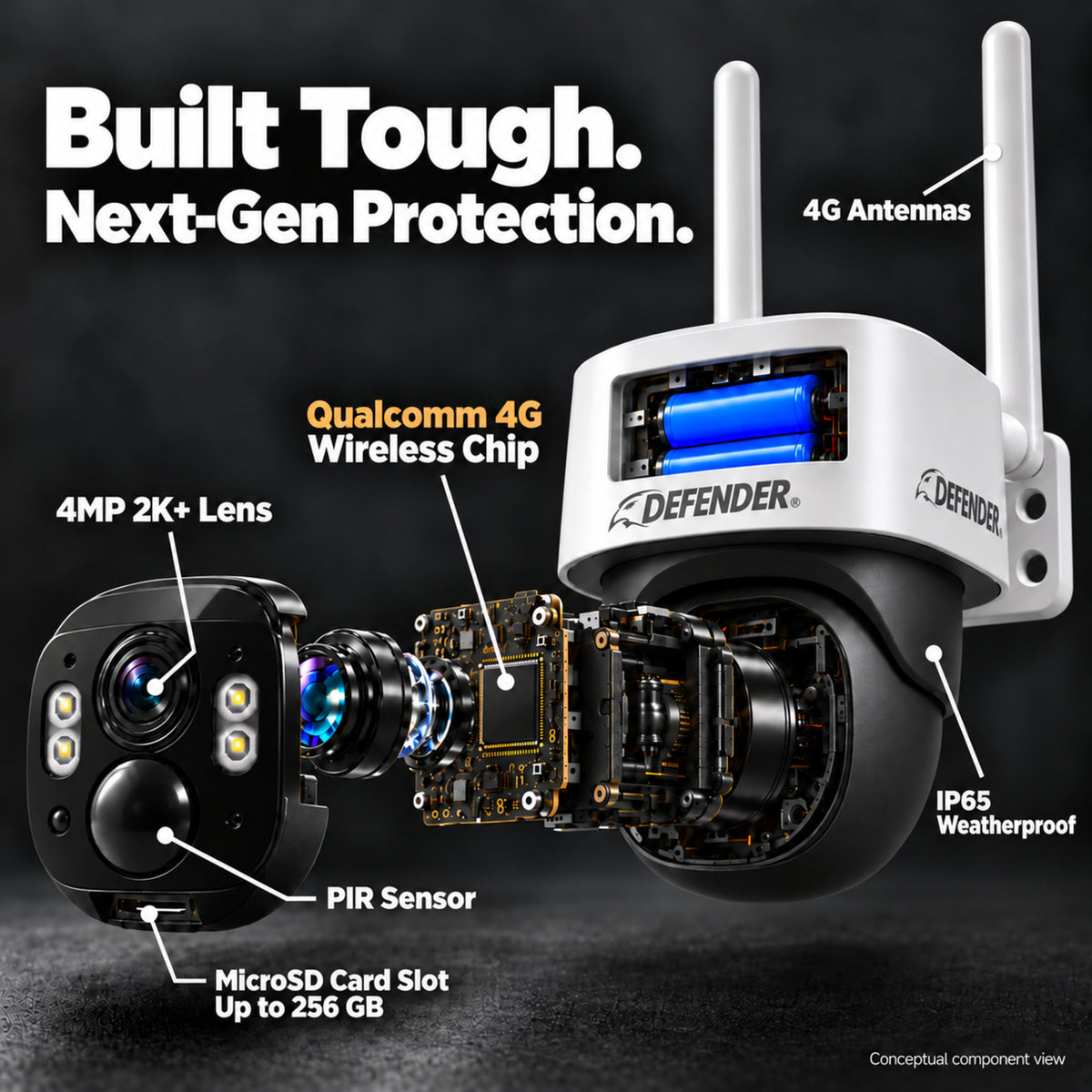 Defender Frontier B4M4G2PTZ-B 2-camera pack - Gallery Image 13 - Built Tough - CAN ENG