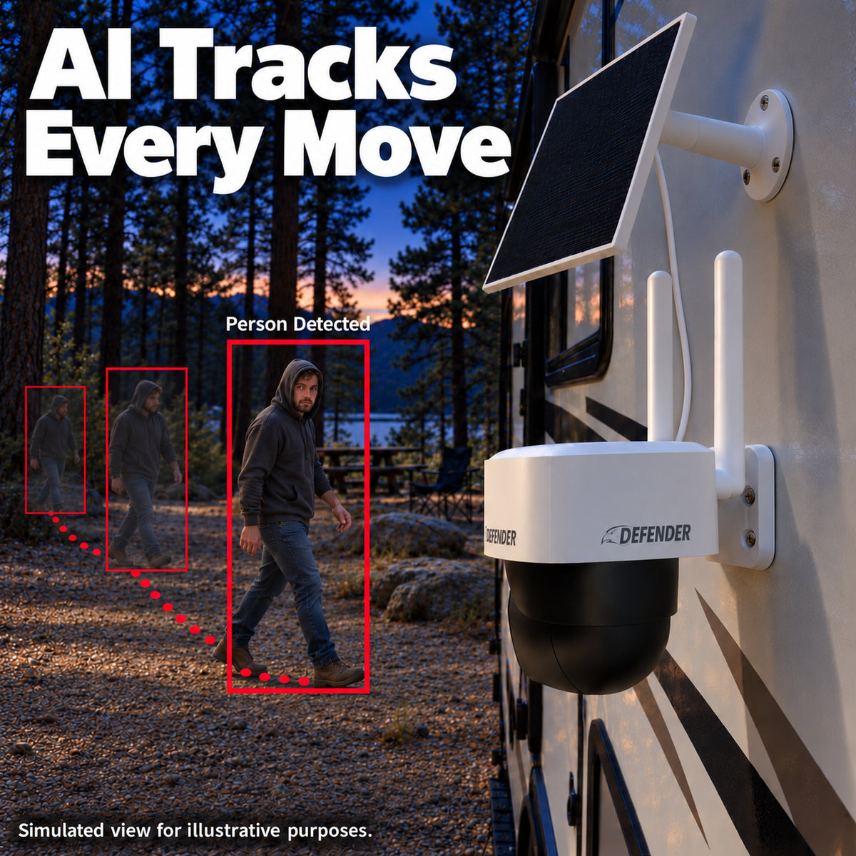 Defender Frontier B4M4G2PTZ-B 2-camera pack - Gallery Image 7 - AI Tracking - CAN ENG