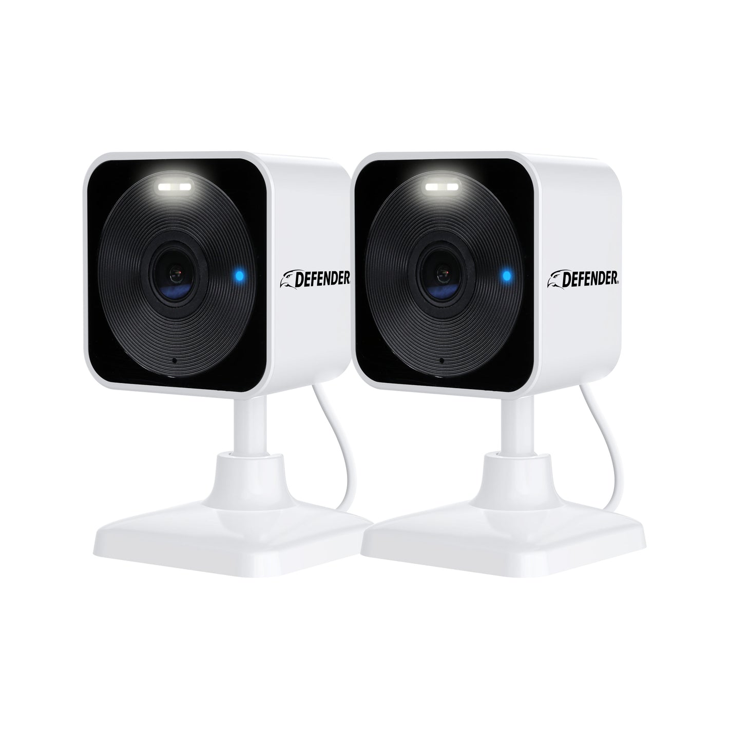 Defender GO 2K AI POWERED Plug-in Power Indoor/Outdoor Home, Business, Baby & Pet  Camera, 2 Pack