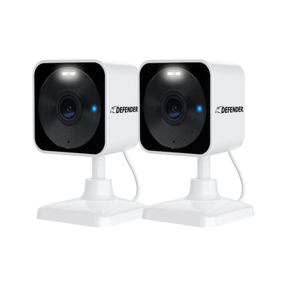 Defender GO 2K AI POWERED Plug-in Power Indoor/Outdoor Home, Business, Baby & Pet  Camera, 2 Pack