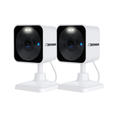 Defender GO 2K AI POWERED WiFi Indoor/Outdoor Home, Business, Pet, Baby Security Camera, 2 Pack
