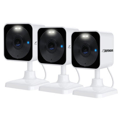 Defender GO 2K AI POWERED Plug-in Power Indoor/Outdoor Home, Business, Baby & Pet  Camera, 3 Pack